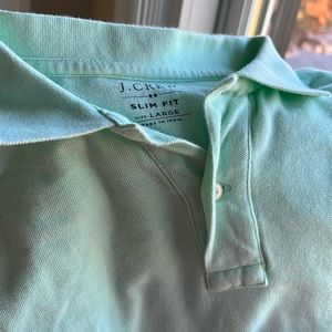 J Crew Slim Fit Large seafoam green polo short sleeve